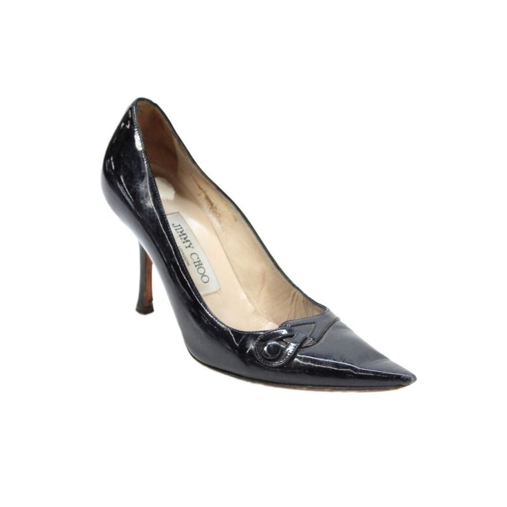 Jimmy Choo Womens Patent Leather Pointed Toe Pump Heels Black Size 5.5